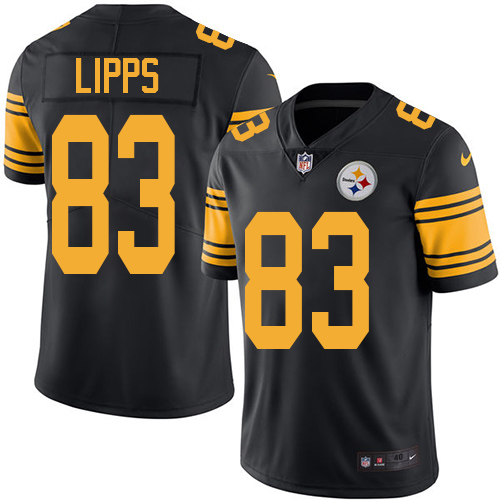 Men's Elite Louis Lipps Nike Jersey Black - #83 Rush NFL Pittsburgh Steelers